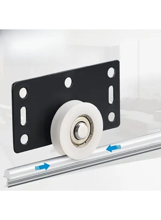 2 Pcs Black Industrial Sliding Door Wheels Durable Quiet Rollers For Wardrobe Closet - Image 2