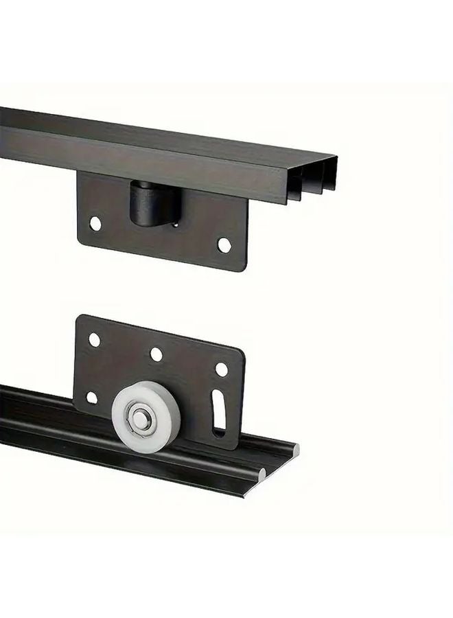 2 Pcs Black Industrial Sliding Door Wheels Durable Quiet Rollers For Wardrobe Closet - Image 5