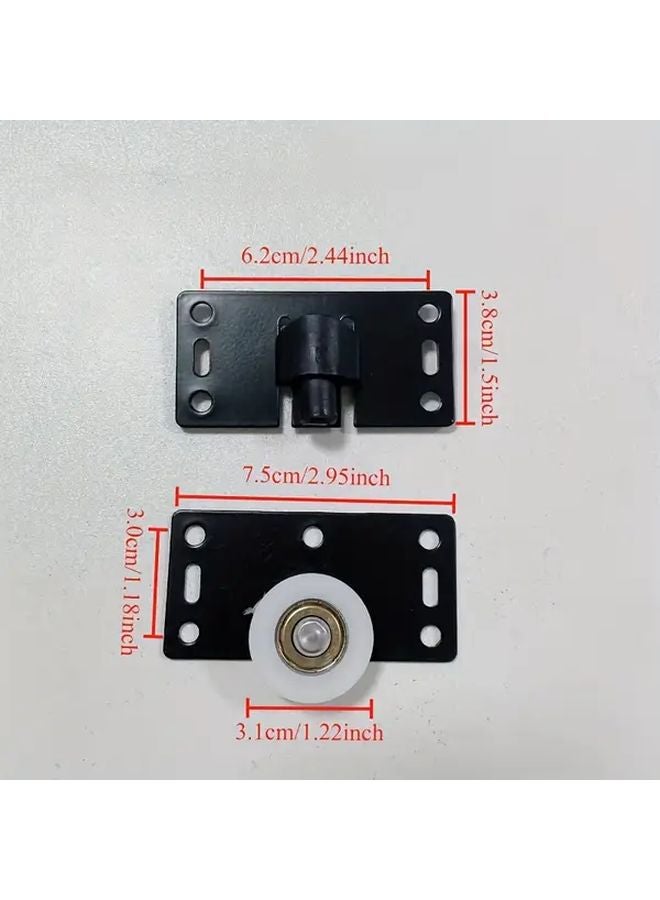 2 Pcs Black Industrial Sliding Door Wheels Durable Quiet Rollers For Wardrobe Closet - Image 3