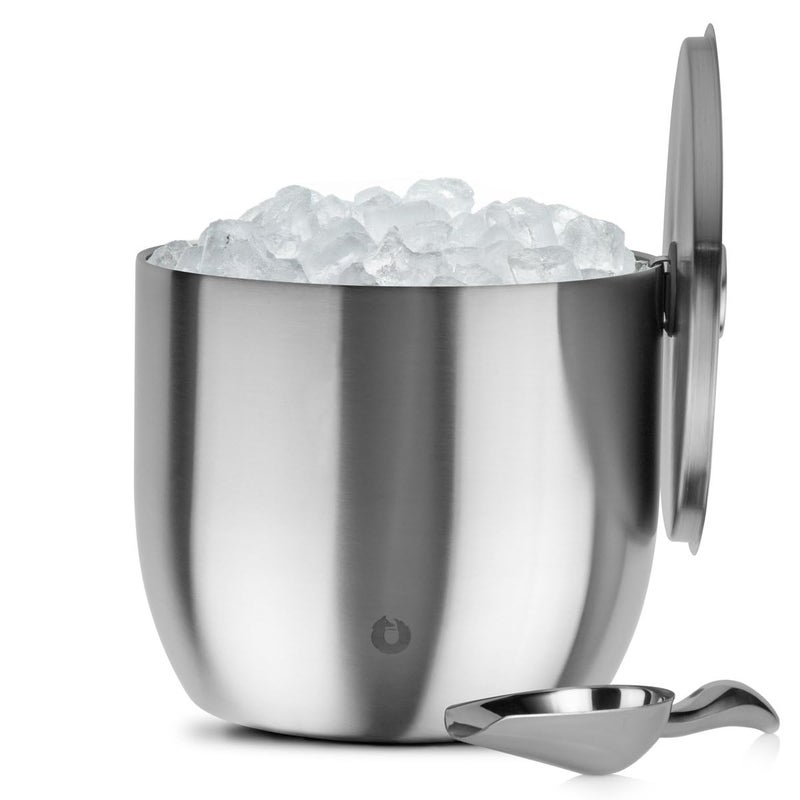 SNOWFOX XL Premium Vacuum Insulated Double Wall Stainless Steel Ice Bucket with LidScoop Bar Accessories Large Elegant Party Bucket Chills Several Bottles Beautiful Entertaining Supplies 7 Liter