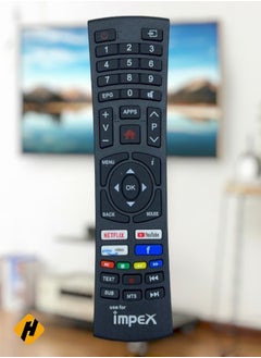 Impex Replacement Universal Remote Control For Impex LED LCD Smart TV Black