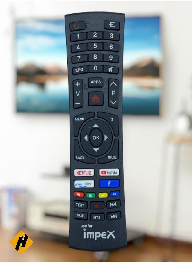 Generic - Impex Replacement Universal Remote Control For Impex LED LCD Smart TV Black - Image 1