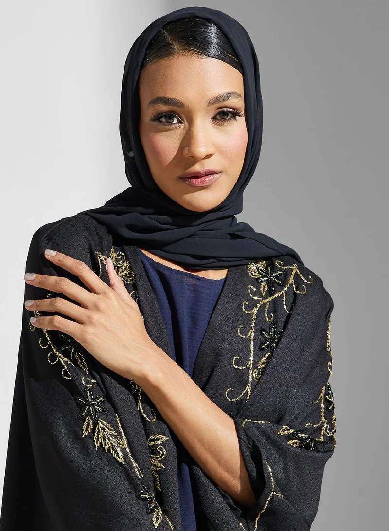 Khizana Embroidered Detail Abaya