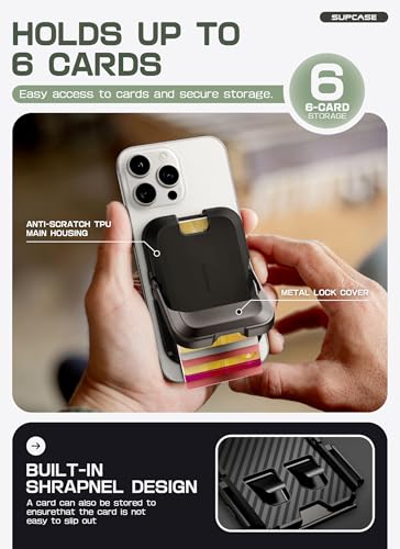 SUPCASE for MagSafe Wallet with Stand, Magnetic Wallet for Men Women, [Hold 6 Cards] [RFID Blocking] [Strong Magnetic Lock] Phone Stand Card Holder for iPhone 17/16/15/14/13/12 Series, Carbon Black - Image 4