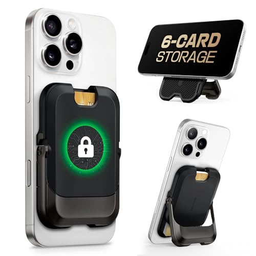 SUPCASE for MagSafe Wallet with Stand, Magnetic Wallet for Men Women, [Hold 6 Cards] [RFID Blocking] [Strong Magnetic Lock] Phone Stand Card Holder for iPhone 17/16/15/14/13/12 Series, Carbon Black - Image 1