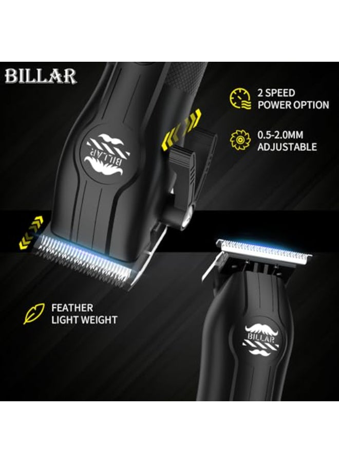 BILLAR Professional Barber Clippers and Trimmer Set Foil Shaver Professional Hair Clippers for Men Mens Cordless Hair Clipper for Barbers Haircut KitBlack - Image 3