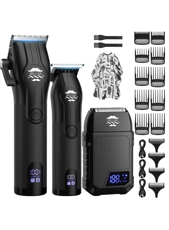 BILLAR Professional Barber Clippers and Trimmer Set Foil Shaver Professional Hair Clippers for Men Mens Cordless Hair Clipper for Barbers Haircut KitBlack - Image 2