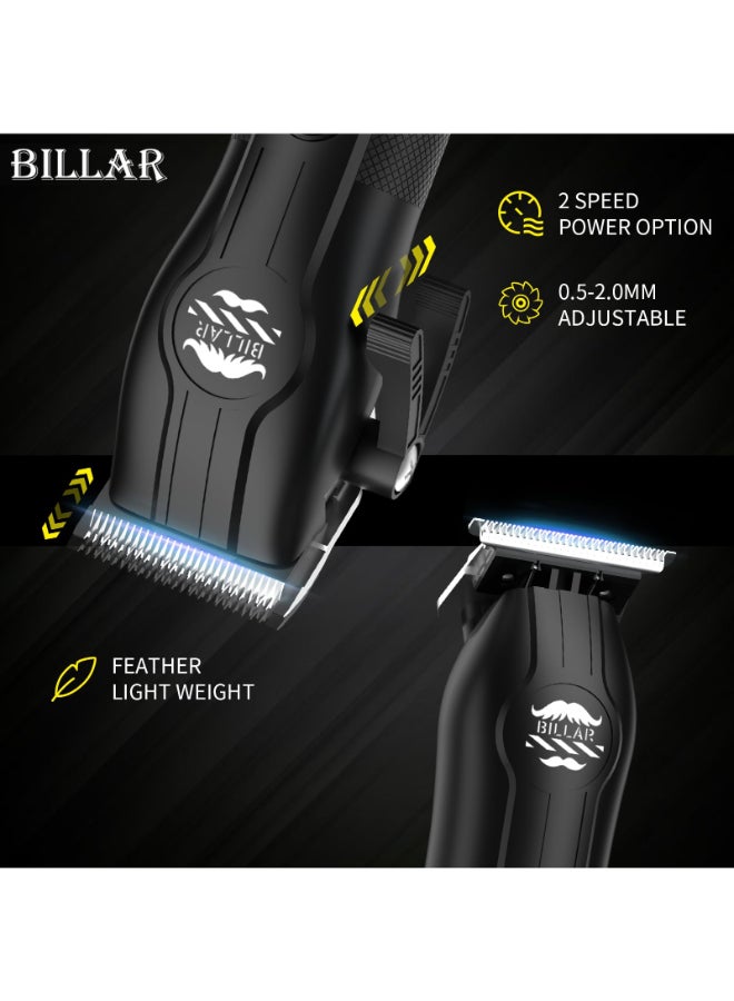 BILLAR Professional Barber Clippers and Trimmer Set Foil Shaver Professional Hair Clippers for Men Mens Cordless Hair Clipper for Barbers Haircut KitBlack - Image 4