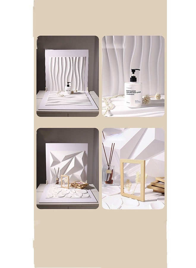 12 Pieces 3D Wall Panels, 3D Texture PVC Wallpaper, Diamond Design Decorative Wall Cover, Each 30x30cm White - Image 5