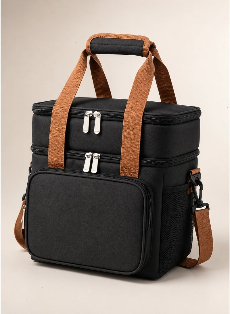 Lunch Bag, Expandable Waterproof Oxford Fabric Insulated Lightweight Bento Bag, Fresh-Keeping Cool Tote for Office Work, School & Picnic Daily Meals - Image 1