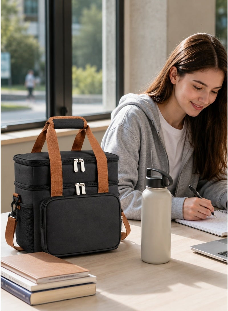 Lunch Bag, Expandable Waterproof Oxford Fabric Insulated Lightweight Bento Bag, Fresh-Keeping Cool Tote for Office Work, School & Picnic Daily Meals - Image 4