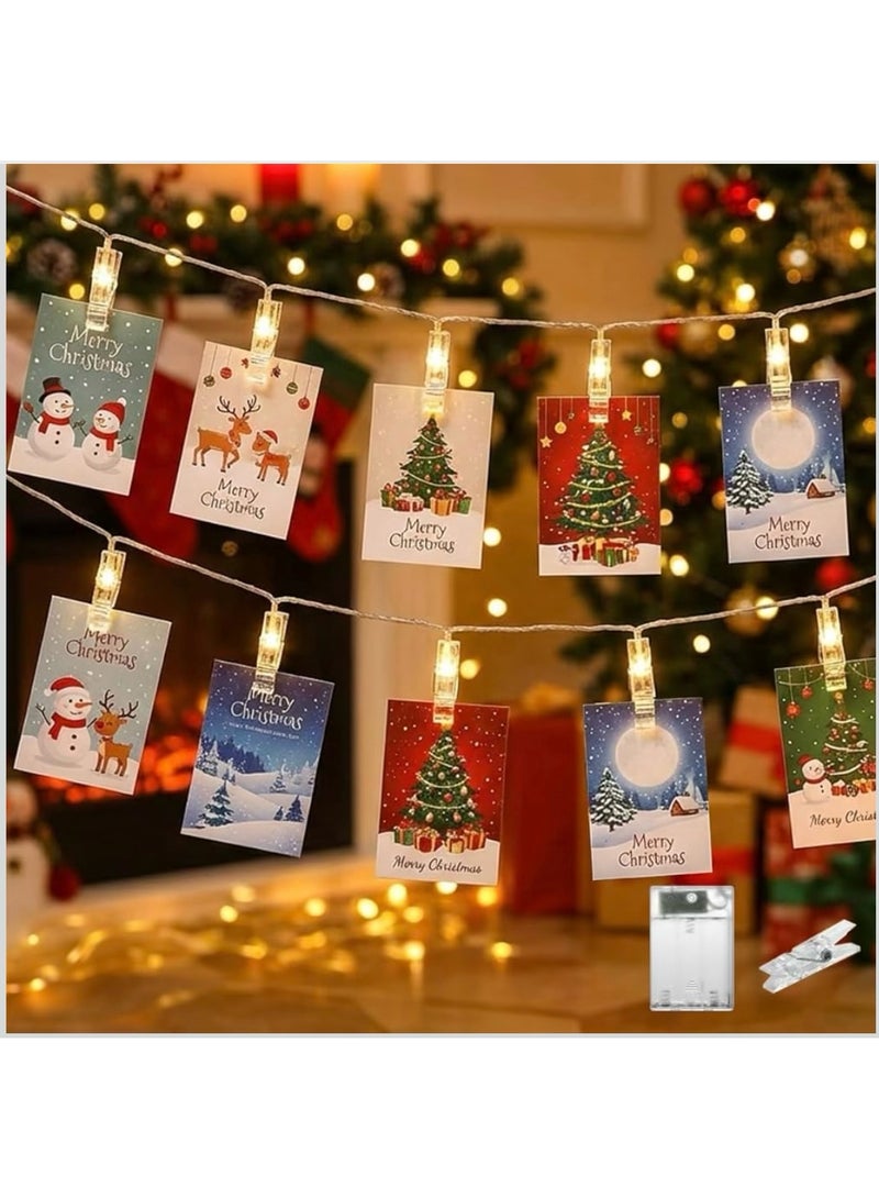 Proxima Photo Clip String Lights 3 m 20 LED Fairy Lights Battery Operated with 20 Clips Waterproof for Decorations (Warm White) - Image 1