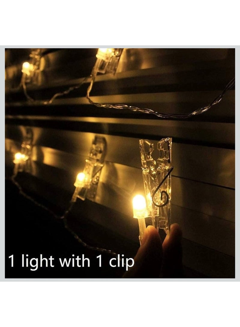 Proxima Photo Clip String Lights 3 m 20 LED Fairy Lights Battery Operated with 20 Clips Waterproof for Decorations (Warm White) - Image 3