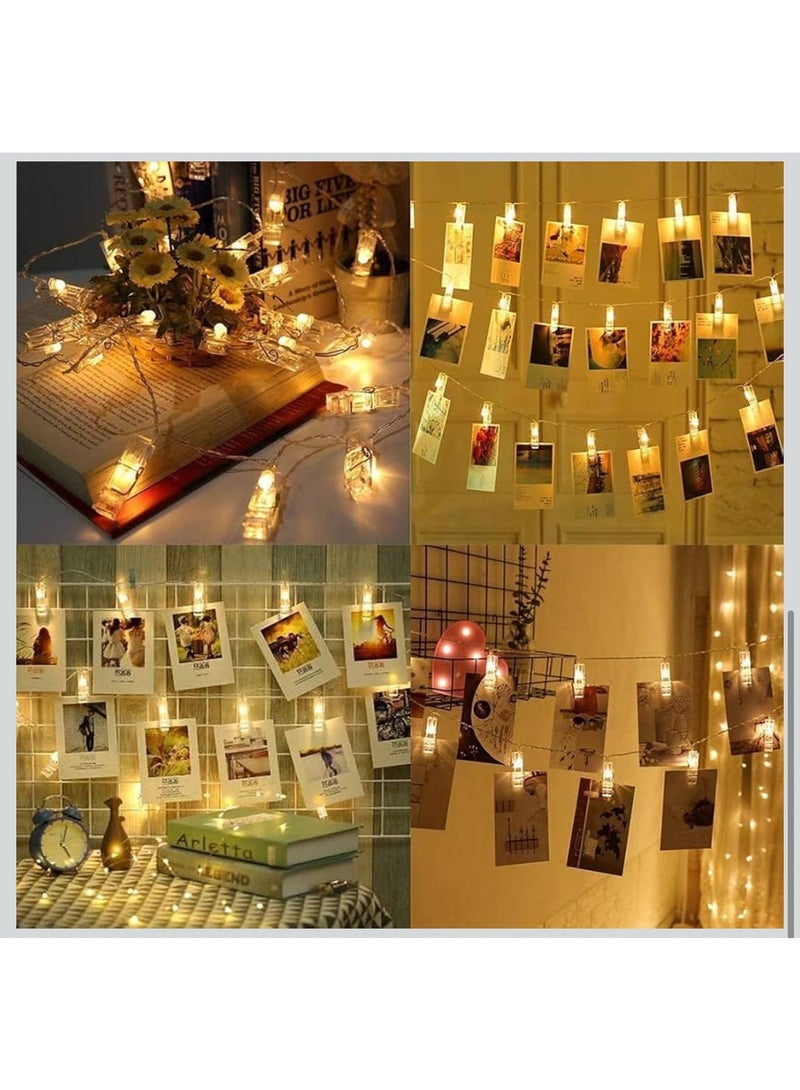 Proxima Photo Clip String Lights 3 m 20 LED Fairy Lights Battery Operated with 20 Clips Waterproof for Decorations (Warm White) - Image 4