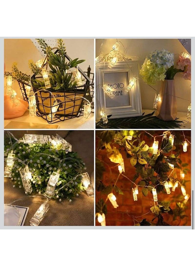 Proxima Photo Clip String Lights 3 m 20 LED Fairy Lights Battery Operated with 20 Clips Waterproof for Decorations (Warm White) - Image 5