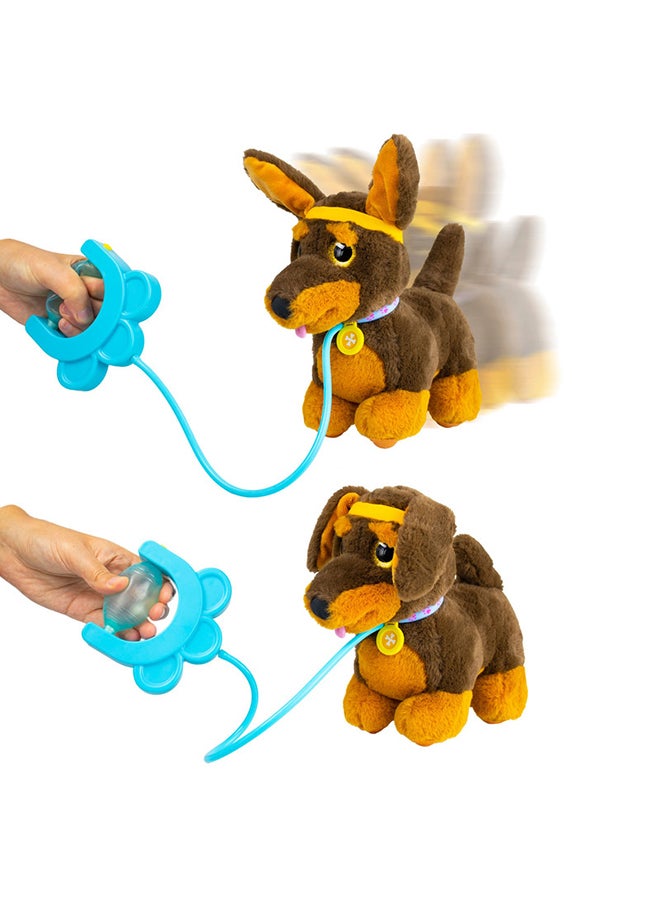 EOLO Sprint Puppy - Pull Along Plush With Sounds, Patented Air Pump System Pop-Up Ears And Tail - Very Stable , Soft & Cuddly - Safety Detachable Leash - Dachsund - Try Me Open Box - Image 3