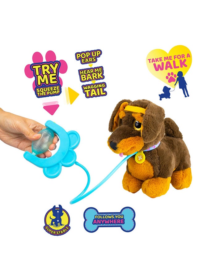 EOLO Sprint Puppy - Pull Along Plush With Sounds, Patented Air Pump System Pop-Up Ears And Tail - Very Stable , Soft & Cuddly - Safety Detachable Leash - Dachsund - Try Me Open Box - Image 2