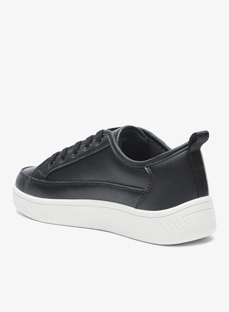 MISSY Missy Monotone Low Ankle Sneakers with Lace-Up Closure