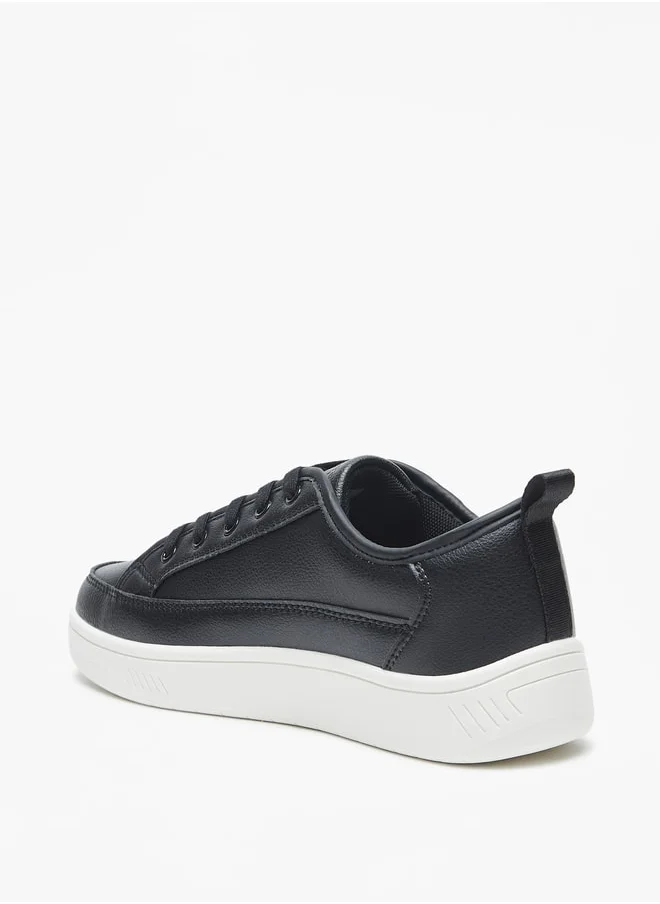 MISSY Missy Monotone Low Ankle Sneakers with Lace-Up Closure