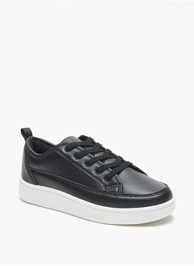 MISSY Missy Monotone Low Ankle Sneakers with Lace-Up Closure