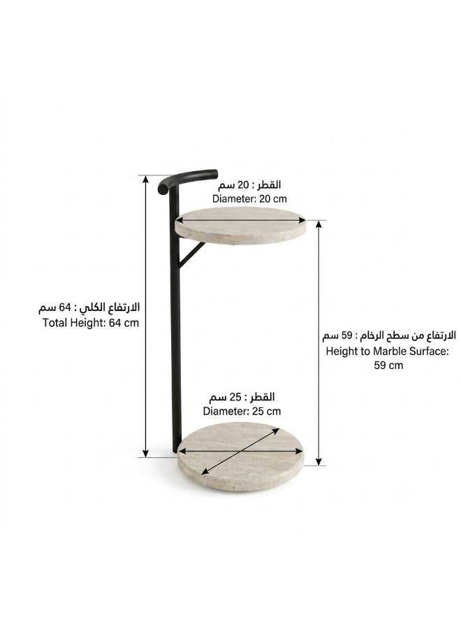 Modern Multi-Tier Side Service Table with Premium Marble Base - Image 2
