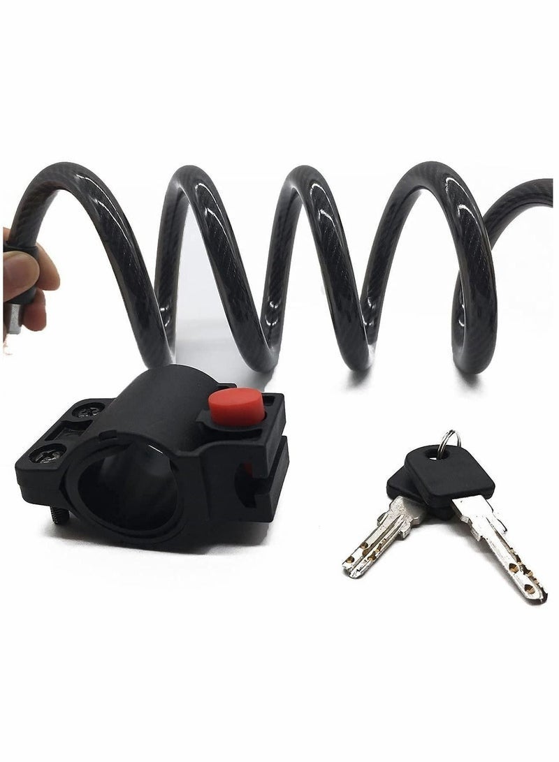 OR MENG Bike Lock, Bike Key Lock, Cable Steel Coiled Secure Lock with Integrated Key Lock, Mounting Bracket, for Bicycle Stroller Scooter Electric Cycle Outdoor, - Image 2