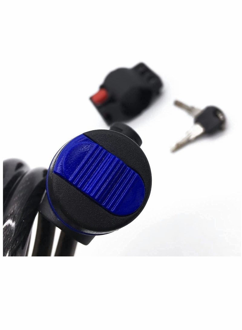 OR MENG Bike Lock, Bike Key Lock, Cable Steel Coiled Secure Lock with Integrated Key Lock, Mounting Bracket, for Bicycle Stroller Scooter Electric Cycle Outdoor, - Image 5