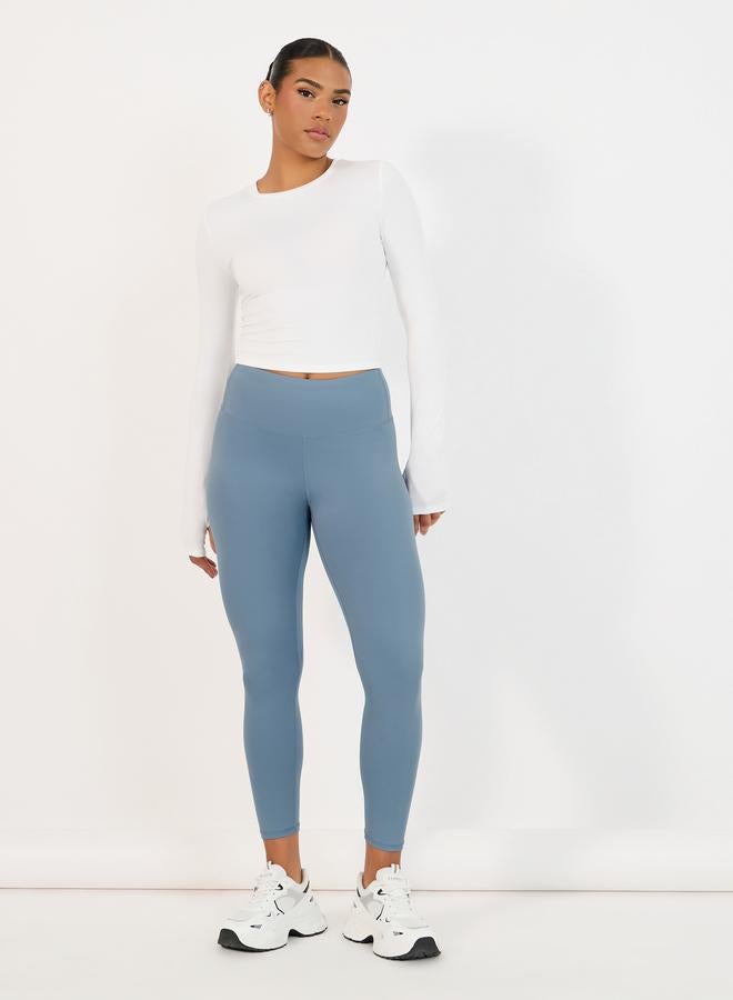 ستايلي اكتيف ليقنز سادة بخصر عريض - Image 3