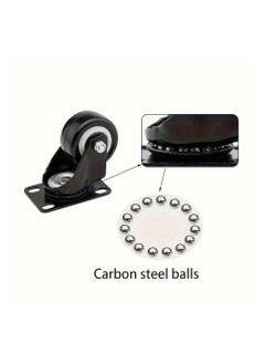 Generic 4PCS 2 inch Caster Wheels, 2 with Brakes and 2 Without, Heavy Duty Casters,360 Degree No Noise Polyurethane Wheels for Cart, Furniture, Workbench  - Image 4