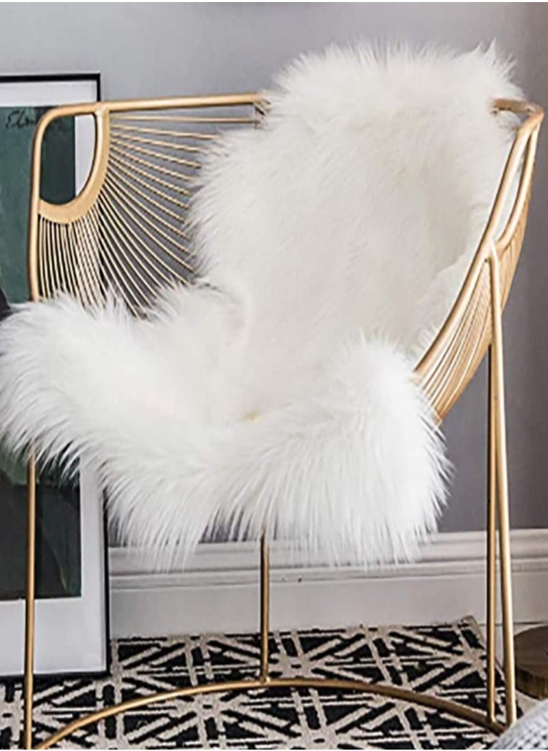 DRAMA HOME Soft Furry Rug White 90x60cm  - Image 3