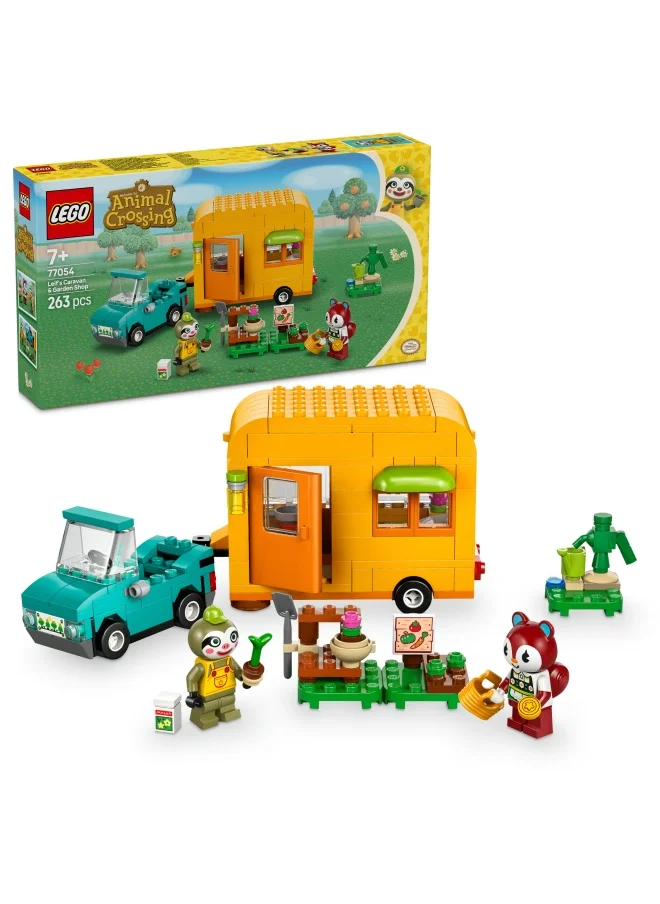 ليغو LEGO Animal Crossing Leif’s Caravan & Garden Shop, Pretend Play Vehicle Building Set with Car Toy for 7 Plus Year Old Girls & Boys, Kids' Birthday Gift Idea 77054