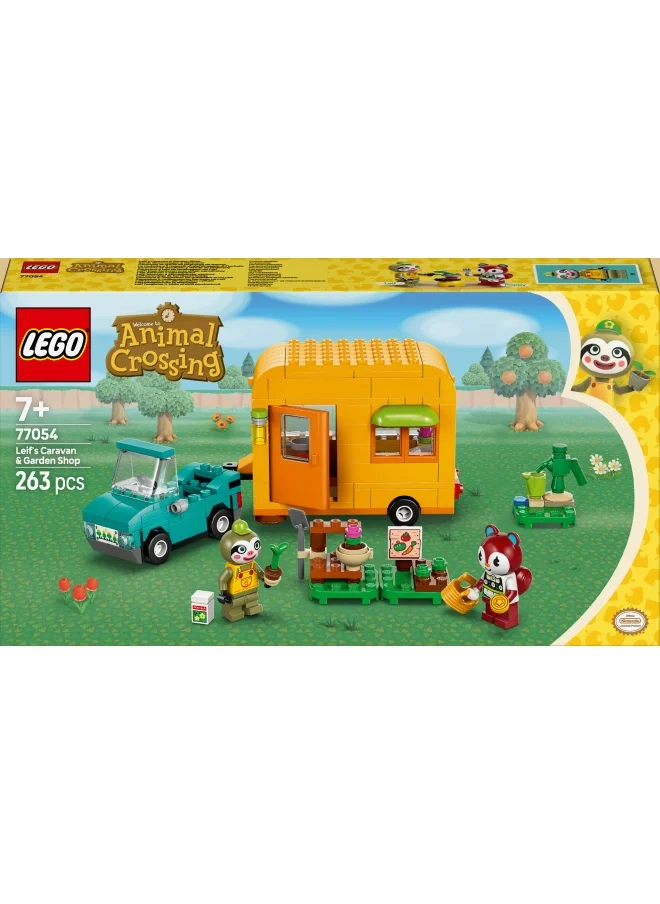 ليغو LEGO Animal Crossing Leif’s Caravan & Garden Shop, Pretend Play Vehicle Building Set with Car Toy for 7 Plus Year Old Girls & Boys, Kids' Birthday Gift Idea 77054