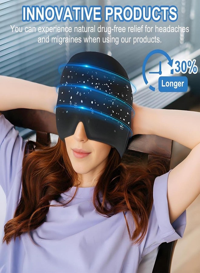 UDHVREKH Migraine Relief Cap Reusable Headache Relief Cap Mask Products Hot and Cold Ice Pack Therapy for Migraines, Headaches, Sinuses, Tension Relief Cap For Men & Women - Image 2