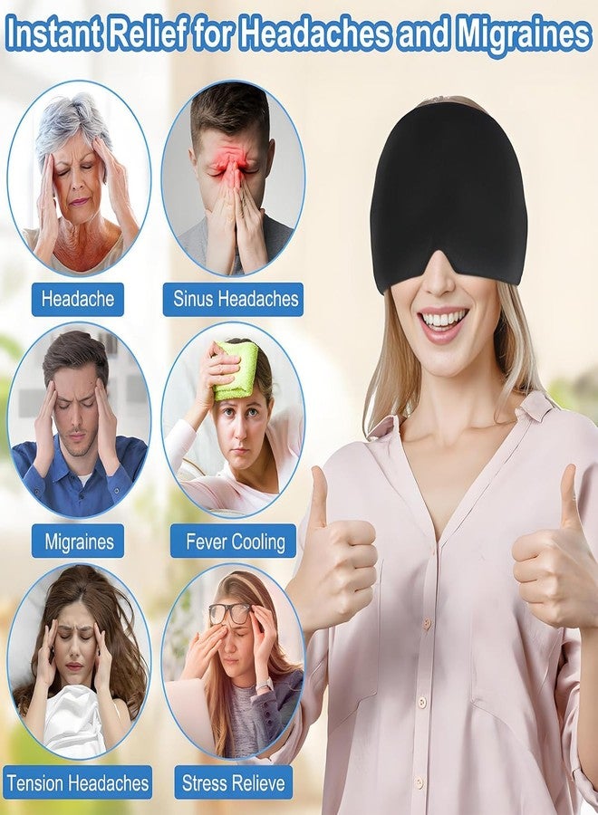 UDHVREKH Migraine Relief Cap Reusable Headache Relief Cap Mask Products Hot and Cold Ice Pack Therapy for Migraines, Headaches, Sinuses, Tension Relief Cap For Men & Women - Image 3