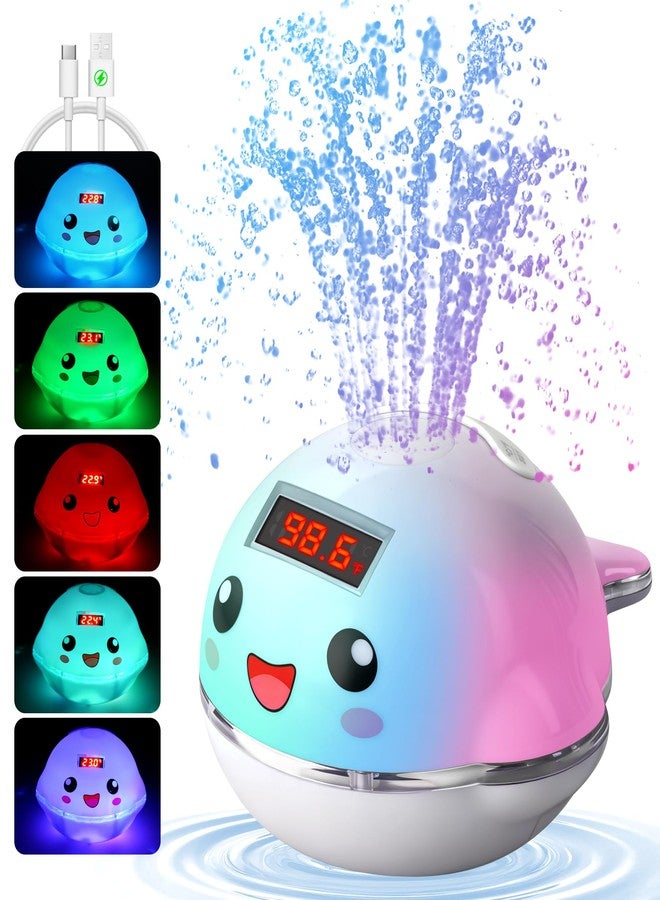 Pircaath Baby Bath Toy Sprinkler with Thermometer, Temp Alarm & Backlit Display, BPA-Free | CPC Certified for Safety, Light Up Whale Bath Toy for Kids Ages 1-3, Bathtub Water Toys for Toddler, Newborn - Image 1