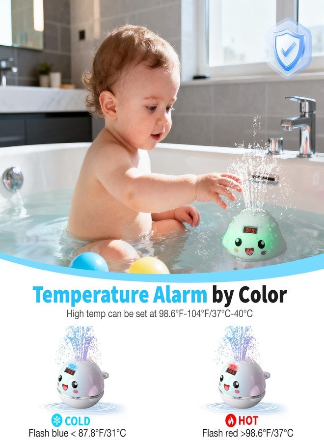 Pircaath Baby Bath Toy Sprinkler with Thermometer, Temp Alarm & Backlit Display, BPA-Free | CPC Certified for Safety, Light Up Whale Bath Toy for Kids Ages 1-3, Bathtub Water Toys for Toddler, Newborn - Image 3