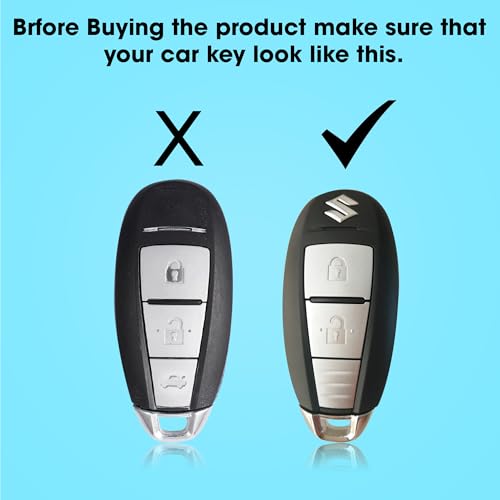 OTO2EYE Premium Metal Key Cover Compitable For Maruti Suzuki Ignis | S Cross | Baleno | Ciaz | Vitara Brezza | Swift 2 Button Key (Pack Of 1) - Image 5