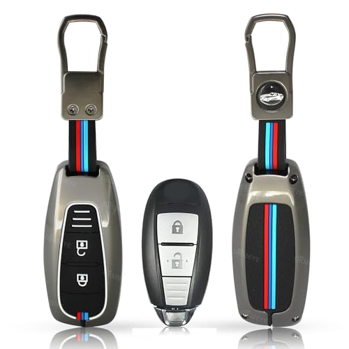 OTO2EYE Premium Metal Key Cover Compitable For Maruti Suzuki Ignis | S Cross | Baleno | Ciaz | Vitara Brezza | Swift 2 Button Key (Pack Of 1) - Image 1