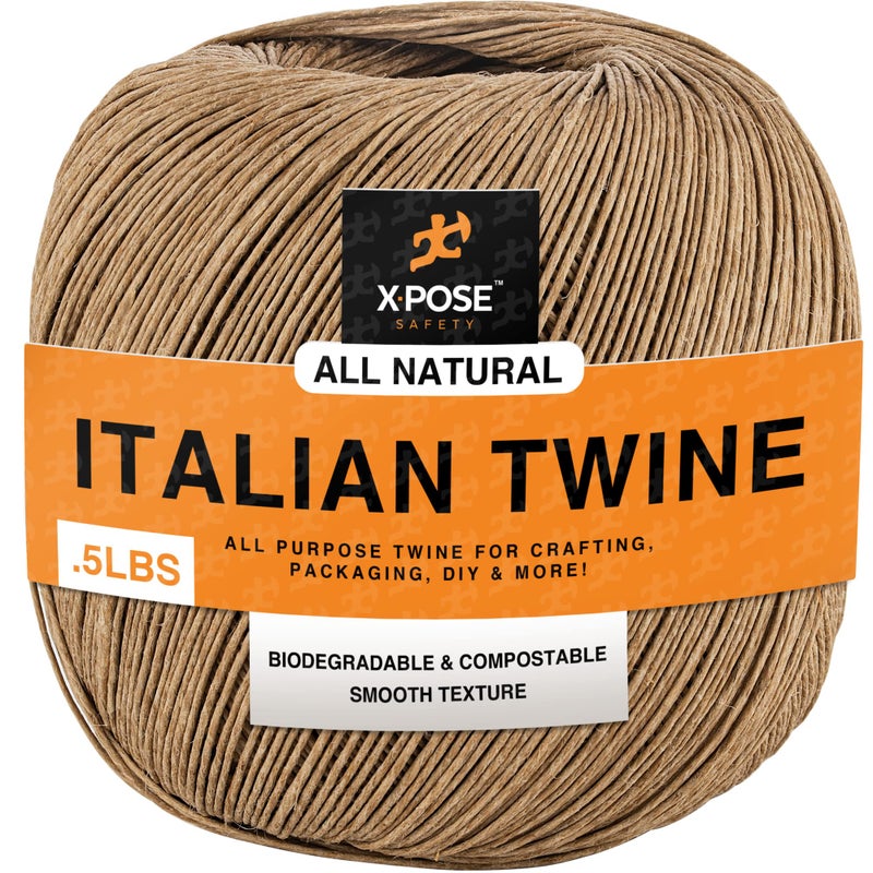 Xpose Safety Ruby Italian Spring Twine 4 ply 12 Pound Italian Ball Twine String Upholstery Webbing Natural Wax Coated Cord for Upholstery Supplies Reupholstery of Springs Furniture Repair