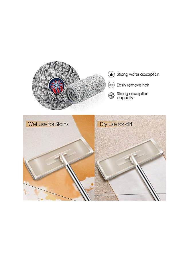 PROMASS Bucket System 360° Rotating Head Squeeze Flat Mop with 8pcs Microfiber Replacement Mop Pads Mop Set for Hardwood Floor Cleaning Masthome - Image 4