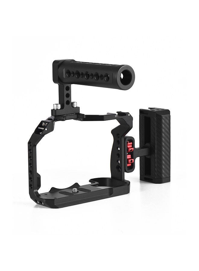 ANDOER Andoer Camera Cage + Top Handle + Side Grip Kit Aluminum Alloy Video Cage with Cold Shoe Mount Numerous 1/4 Inch Threads Replacement for Canon R7 Camera  - Image 4