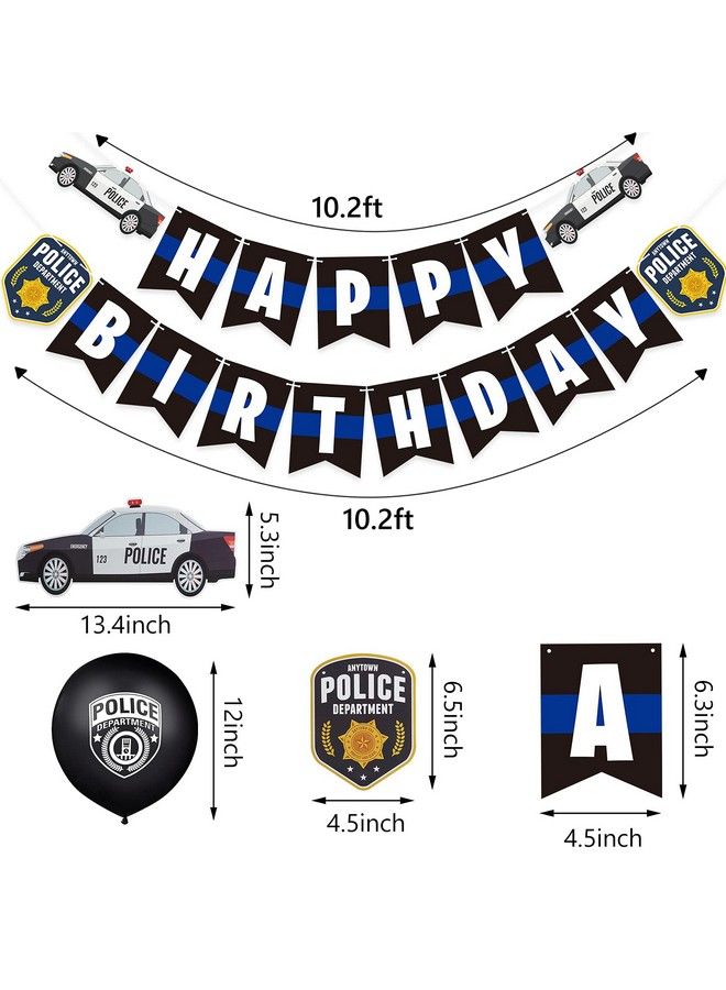 Sumind 32 Pieces Police Birthday Party Decorations Set Police Party Swirls Set Including 20 Police Party Latex Balloons 2 Police Banners 10 Police Hanging Swirls For Police Themed Birthday Party - Image 3