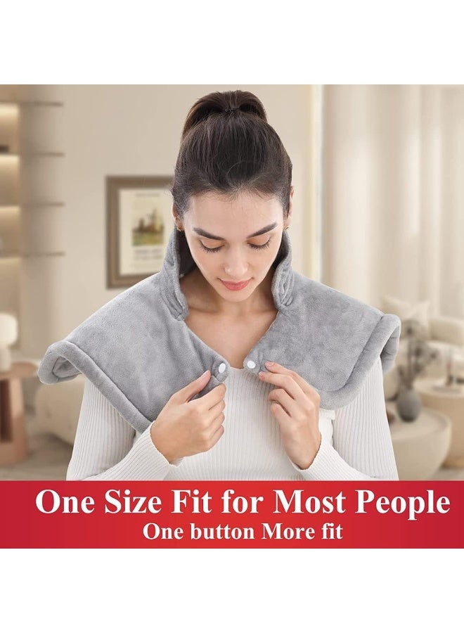 Heating Pad Shawl for Neck and Shoulders - Fast-Heating Super Soft Fabric - 6 Heat Settings with Auto Shut-Off for Daily Relief - Image 3