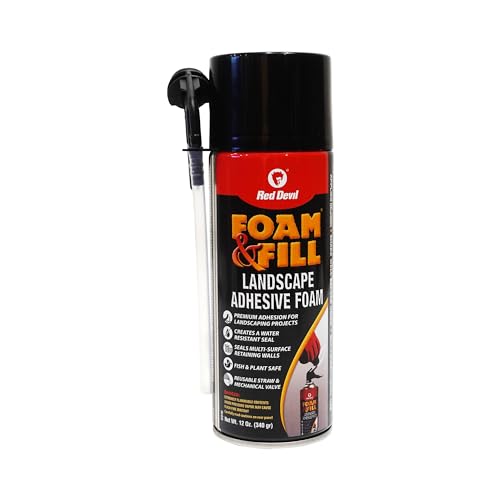 Red Devil 0916 Spray Foam & Fill Landscape Adhesive Foam, Gap Filler, 12 oz, Black, 1 Pack - Image 1