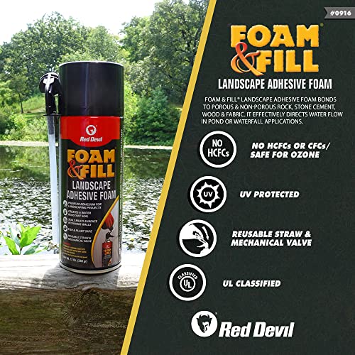 Red Devil 0916 Spray Foam & Fill Landscape Adhesive Foam, Gap Filler, 12 oz, Black, 1 Pack - Image 3
