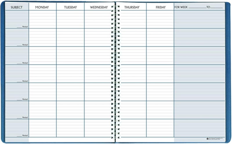 House of Doolittle Teachers Planner 8.5" x 11 - Blue Simulated Leather Cover - Image 3