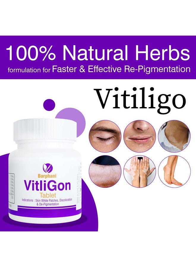 Barphani VitliGon 60 Tablets Super Effective on Vitiligo Leucoderma White Patches Safed Daag Faster Results Helps Restricts Spread Melanin Generation - Image 2