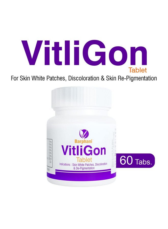 Barphani VitliGon 60 Tablets Super Effective on Vitiligo Leucoderma White Patches Safed Daag Faster Results Helps Restricts Spread Melanin Generation - Image 5