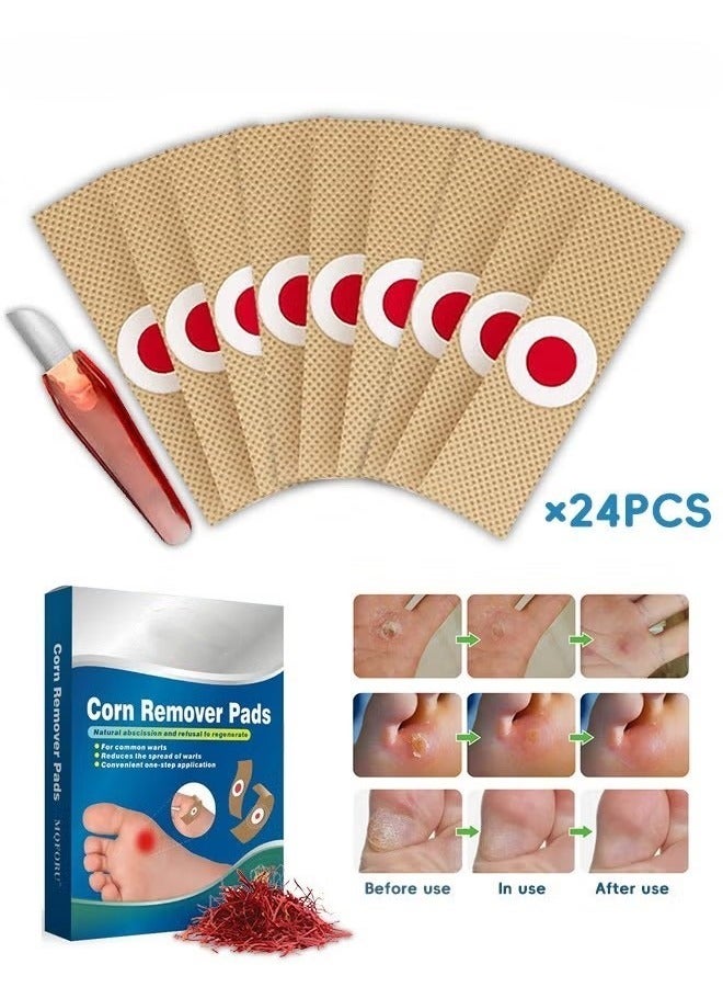 Generic 24 Pcs Foot Corn Removal Plaster, Corn Callus Treatment for Feet, Foot Care Cushions fir Relief Pain From Calluses Corns Blisters  - Image 1