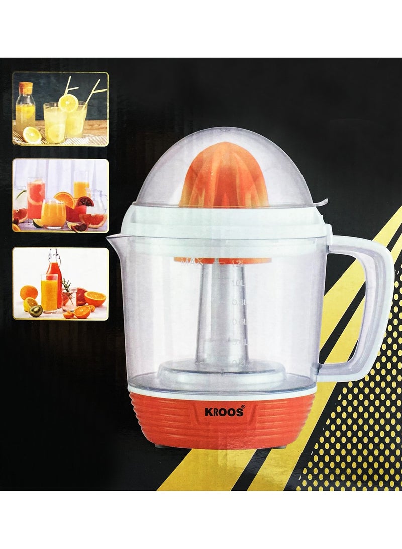 KROOS 40W Pure Copper Motor Orange Juicer – 1200ml Capacity, Reversal Function, Two-Sized Cones for All Types of Oranges and Lemons, and Detachable Parts for Easy Cleaning - Image 2